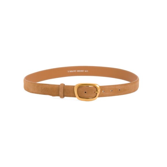 MOST WANTED Camel Suede Belt With Organic Shaped Buckle - Picture 1 of 1